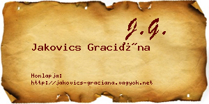 Jakovics Graciána névjegykártya